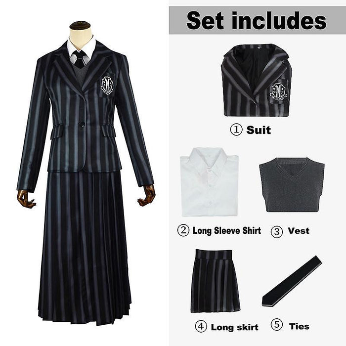 Wednesday Adams School Uniform Cosplay set Costume