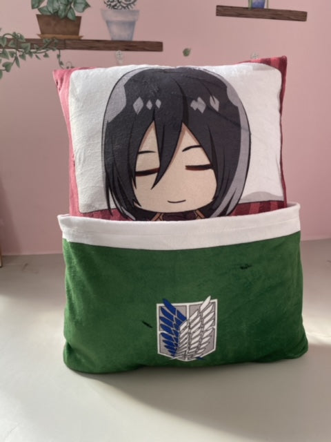 Attack On Titan PLUSH TOY STUFFED CUSHION PILLOW (Cute Sleeping Style)