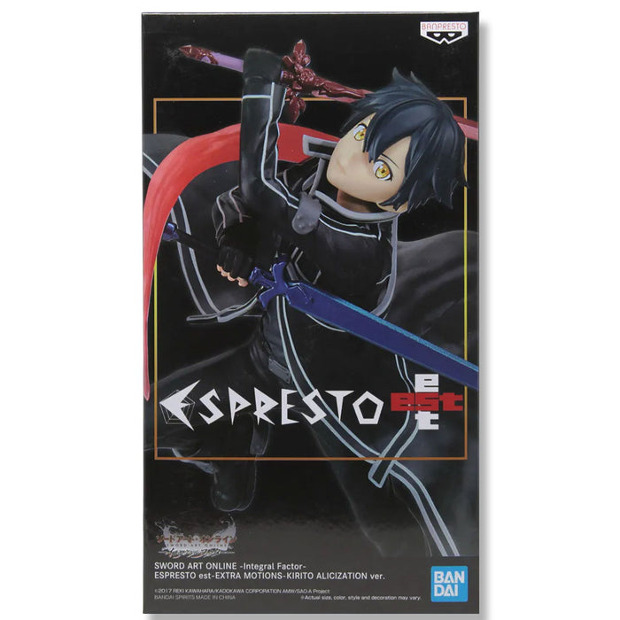 BANDAI BANPRESTO Sword Art Online: Alicization Espresto est Extra Motions Kirito Figure