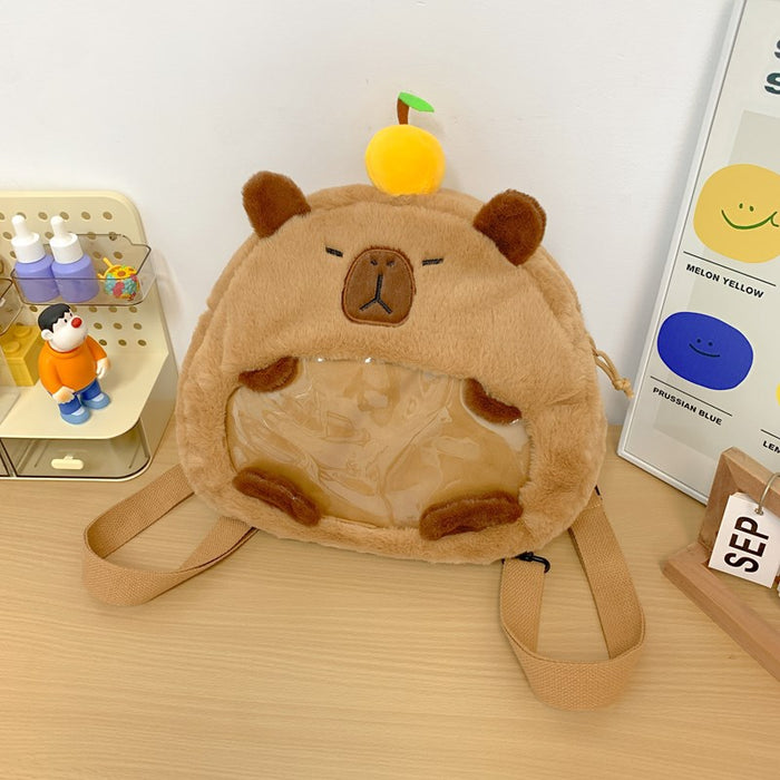 Capybara plush fuctional bag shoulder bag backpack