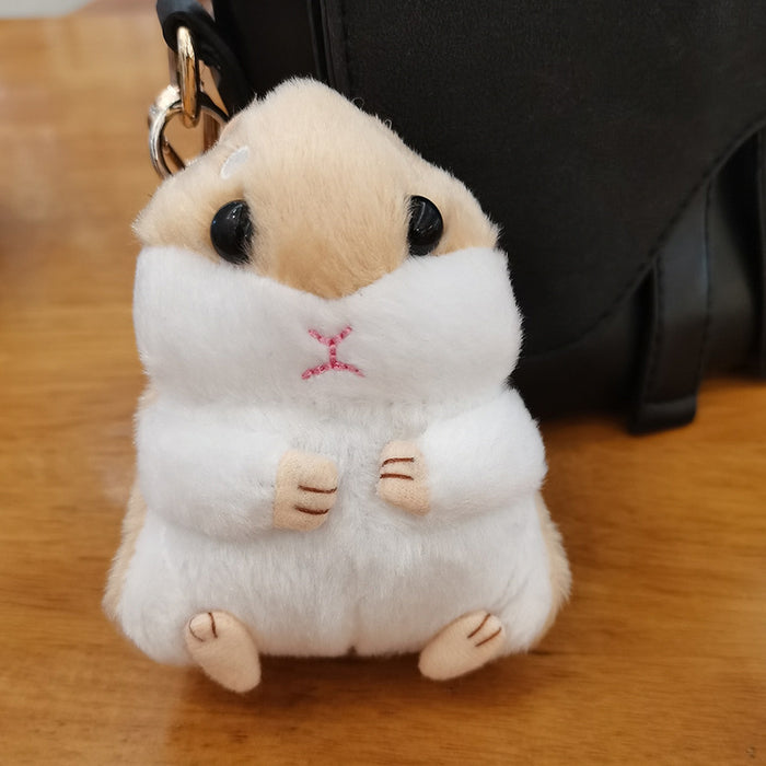 Kawaii Cute Soft Hamster Keyrings Keychains Fluffy Trinkets Car Handbag Pendant