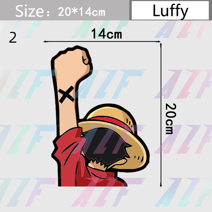 1Pcs Anime One Piece Luffy Car Stickers Body Scratches Cover Modified Decorative Car Stickers Bumper Stickers Pull Flowers