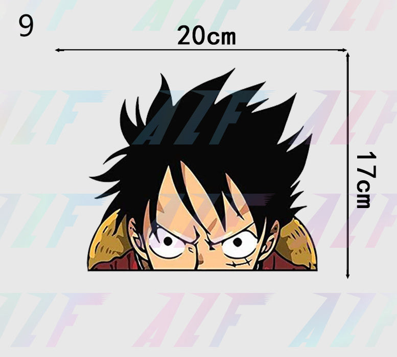 1Pcs Anime One Piece Luffy Car Stickers Body Scratches Cover Modified Decorative Car Stickers Bumper Stickers Pull Flowers