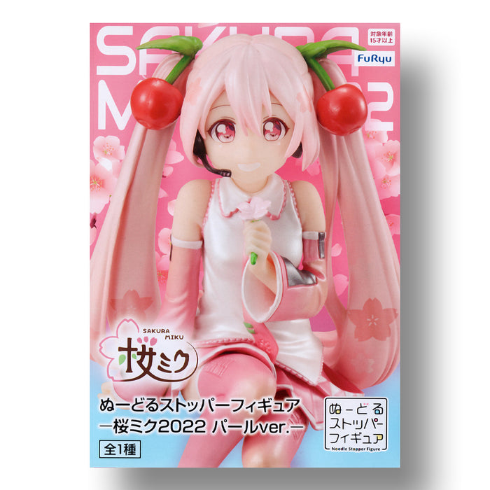 FURYU Vocaloid Sakura Miku (2022 Pearl Color) Noodle Stopper Figure