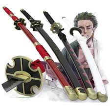 Wooden Sword with Scabbard - One Piece Roronoa Zoro Cosplay Sword