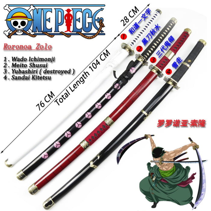 Wooden Sword with Scabbard - One Piece Roronoa Zoro Cosplay Sword