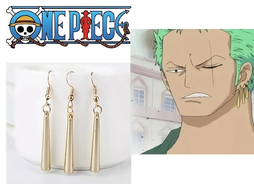 One Piece Roronoa Zoro Cosplay Ear Drop Dangle Earrings Ear Nail Clip Anime