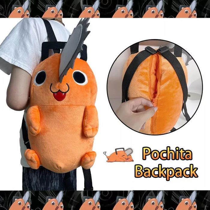 Pochita Plush doll Backpack Chainsaw Man Anime Cosplay Doll Shoulder Bag