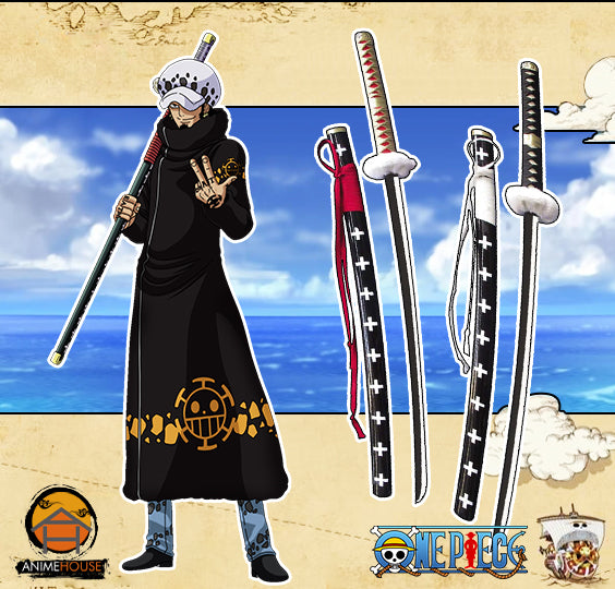 Wooden Sword with Scabbard - One Piece Trafalgar D. Water Law Cosplay Sword