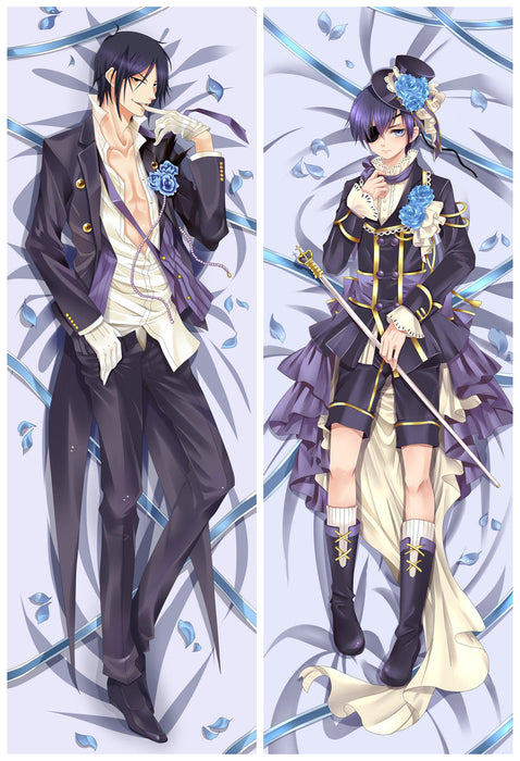 Black Butler Ciel & Sebastian Dakimakura Hugging Peach Skin Body Pillow (B4)