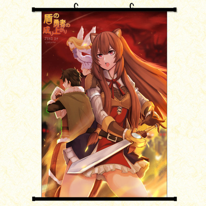 Wall Scroll - The Rising of the Shield Hero Raphtalia & Naofumi Iwatani