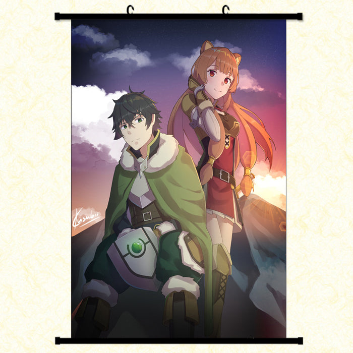 Wall Scroll - The Rising of the Shield Hero Raphtalia & Naofumi Iwatani