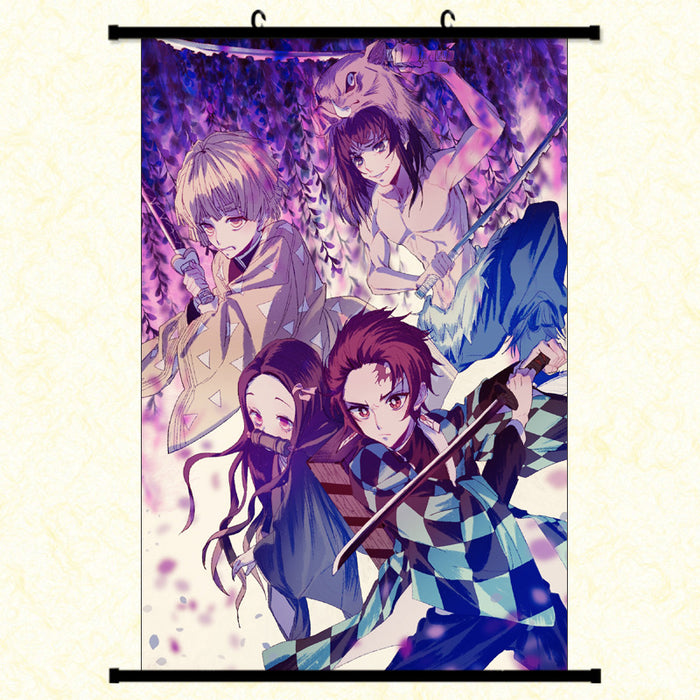 Wall Scroll - Demon Slayer Tanjiro/Nezuko/Inosuke/Zenitsu