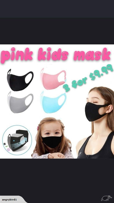 Children 3 Pcs Black Grey or Pink Dust Mask Upgraded Version Kids Anti-fog Haze Dust Pm2.5 Pollen 3D Mask