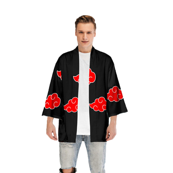 Anime Naruto Uzumaki Naruto Akatsuki Cosplay Kimono Yukata Outerwear Casual Coat Unisex Couples Haori Tops