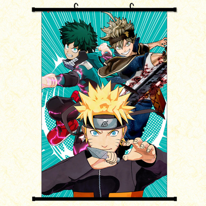 WALL SCROLL - BLACK CLOVER Naruto My Hero Academia