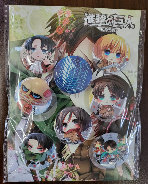 Anime Badge Set 8 Pcs Attack On Titan