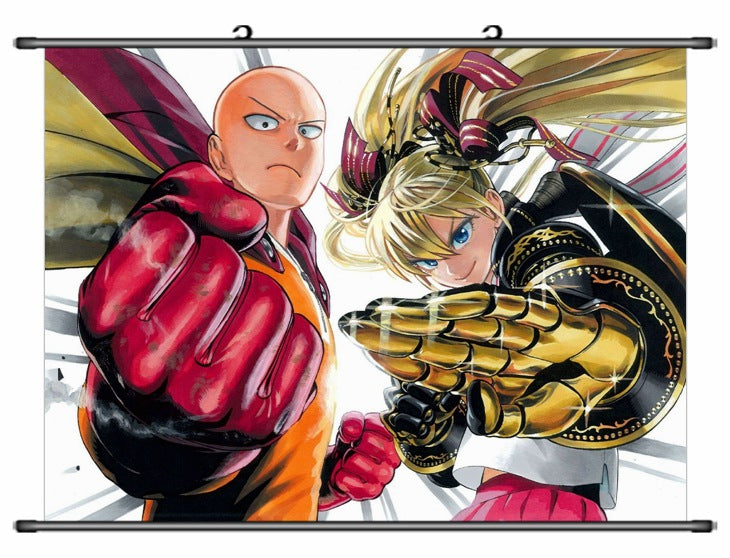 Wall Scroll - One Punch Man Saitama & Himiko