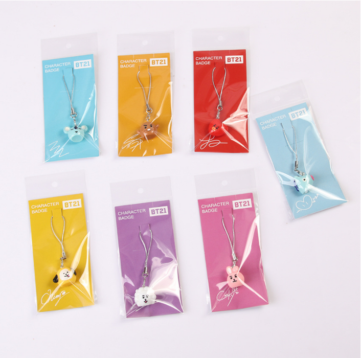 OFFICIAL KPOP BTS BANGTAN BOYS MOBILE PHONE PENDANT 3D DOLL & NECKLACE