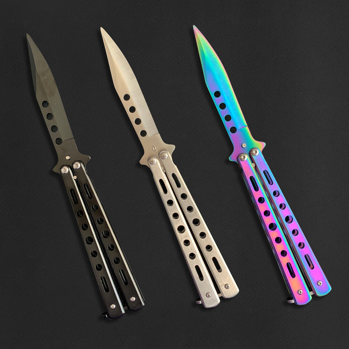 4 HOLE FOX BUTTERFLY KNIFE (Blunt Blade - Non sharp).