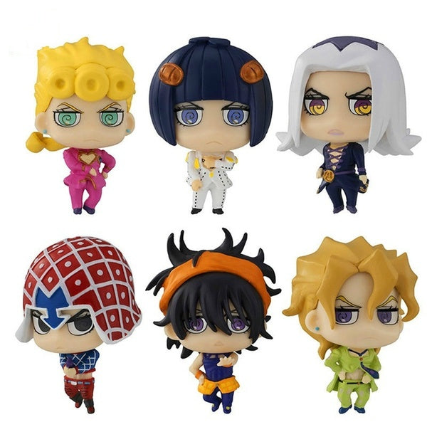 6pcs/set JOJO's Bizarre Adventure Giorno Giovanna Bruno Bucciarati Pvc Figure