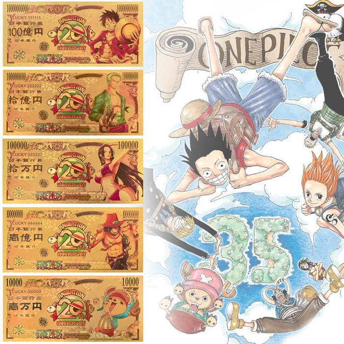 ONE PIECE Gold Foil Banknote 20th Aniversary accessories