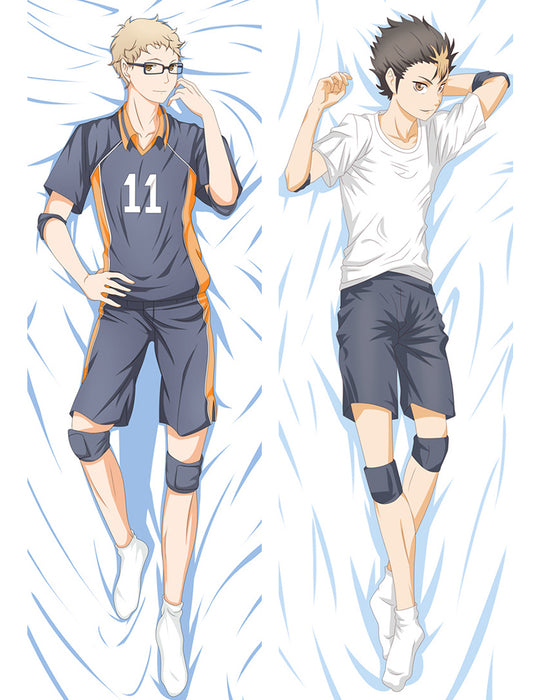 Haikyu!! Yu Nishinoya & Kei Tsukishima Dakimakura Hugging Peach Skin Body Pillow (H12)