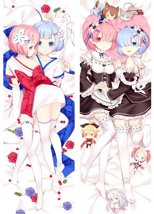 Re: Zero − Rem & Ram Starting Life in Another World Dakimakura Hugging Peach Skin Body Pillow (R8)