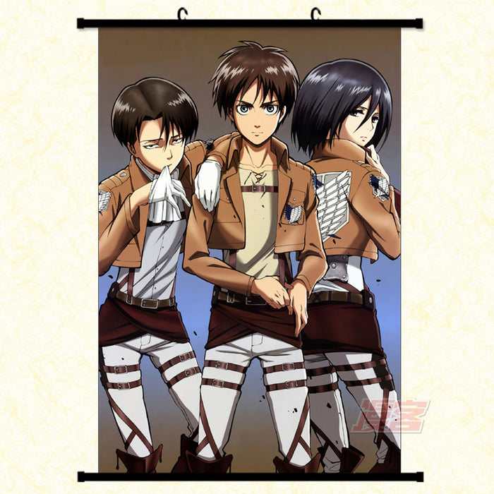 Wall Scroll – Attack On Titan Levi & Eren& Mikasa