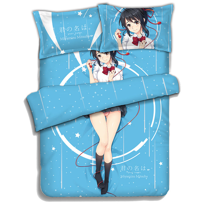 Your Name / Kimi No Nawa - Mitsuha - Anime 4pc Duvet Bedding Set