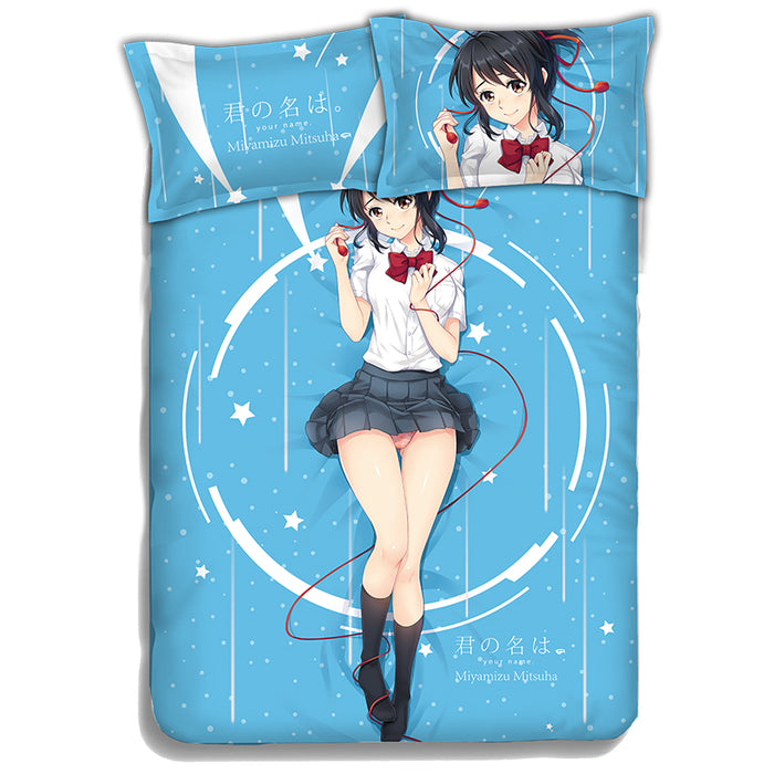 Your Name / Kimi No Nawa - Mitsuha - Anime 4pc Duvet Bedding Set