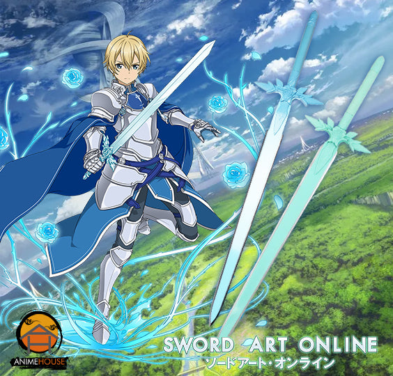 Metal Sword - Sword Art Online Alicization Kirito and Eugeo Blue Rose Sword Light Blue