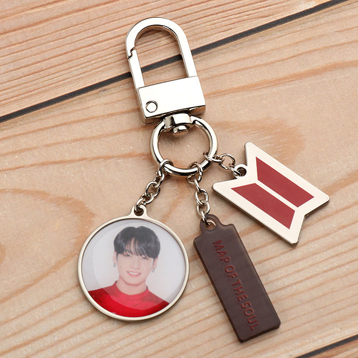 Kpop Bangtan Boys Keychain MAP OF THE SOUL ON:E Keyring