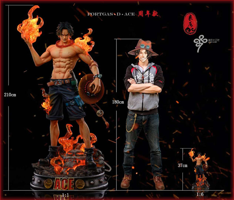 GK Garage Kit Resin Figure LC Studio One piece 1/6 Portgas·D· Ace GK Resin Statue