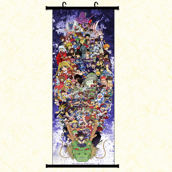 Wall Scroll - Anime Combination Naruto, Dragon Ball, One Piece, Hunter X Hunter, Bleach