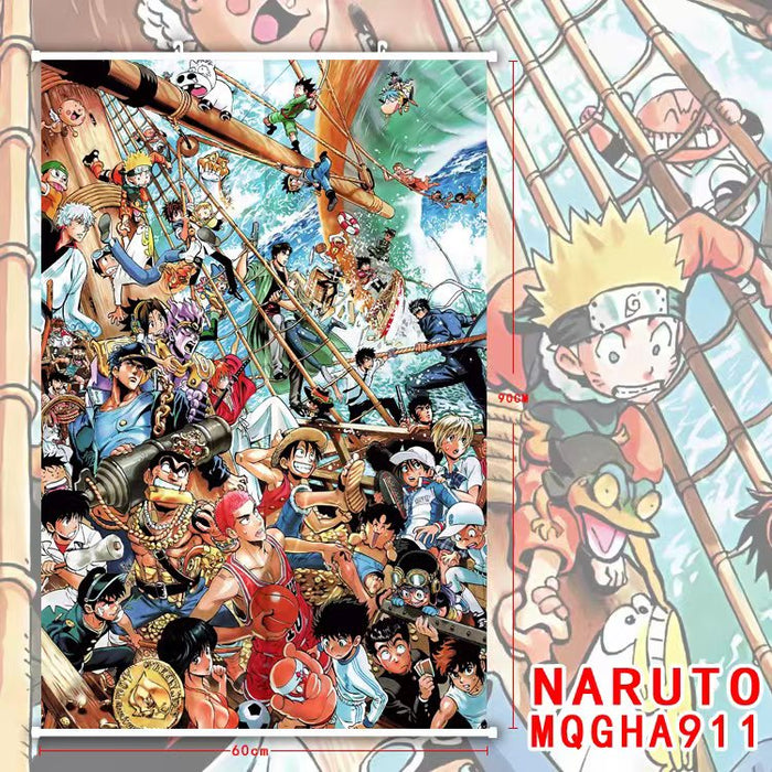 PREMIUM WALL SCROLL - One Piece, Naruto, Jojo (Mix)