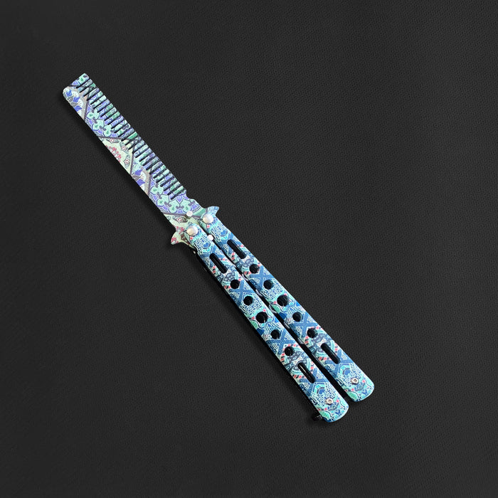 COMB HOLE BUTTERFLY KNIFE (Blunt Blade - Non sharp).