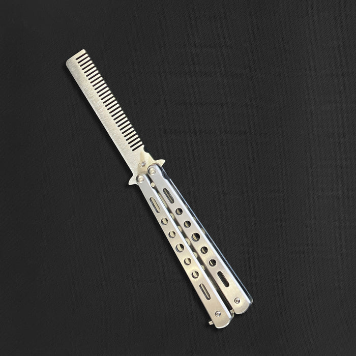 COMB HOLE BUTTERFLY KNIFE (Blunt Blade - Non sharp).