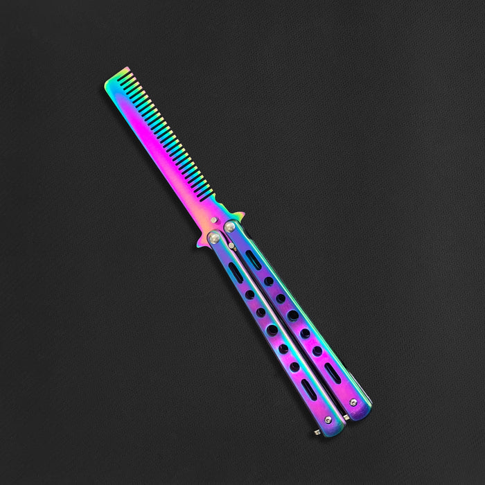 COMB HOLE BUTTERFLY KNIFE (Blunt Blade - Non sharp).