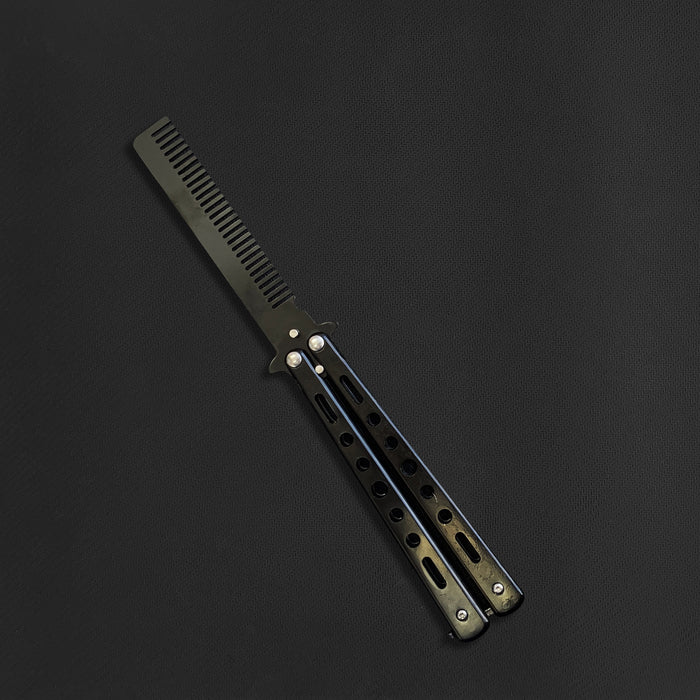 COMB HOLE BUTTERFLY KNIFE (Blunt Blade - Non sharp).