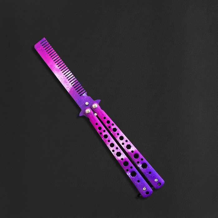 COMB HOLE BUTTERFLY KNIFE (Blunt Blade - Non sharp).