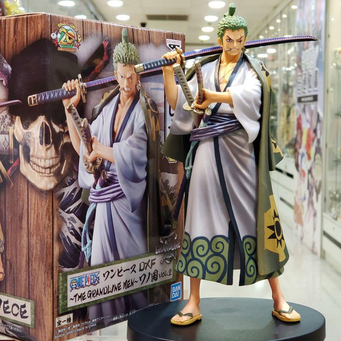 ONE PIECE - RORONOA ZORO DXF THE GRANDLINE MEN WANOKUNI VOL.2 FIGURE (box is not in perfect condition)