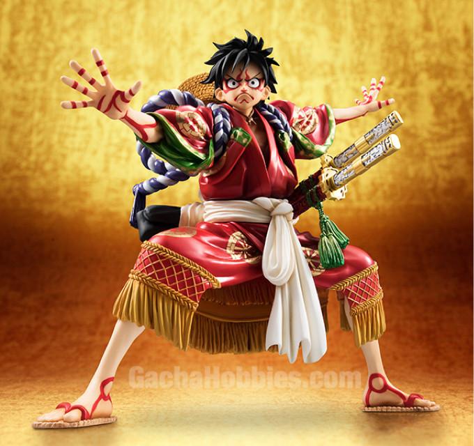 In stock Mega House Portrait Of Pirates One Piece Kabuki Edition Monky D. Luffy Limited Figure POP