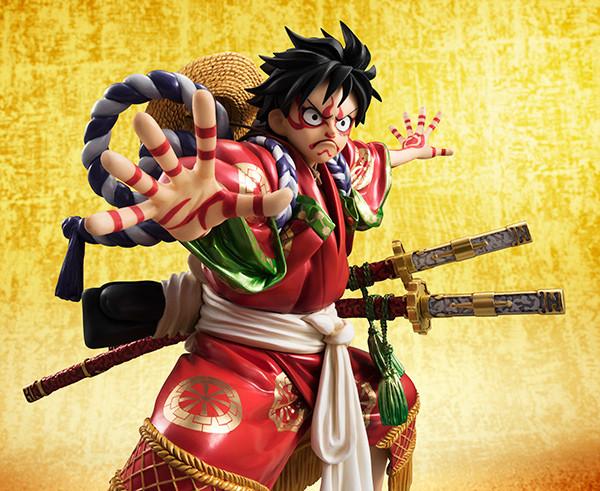 In stock Mega House Portrait Of Pirates One Piece Kabuki Edition Monky D. Luffy Limited Figure POP