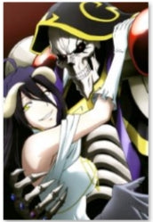 Wall Scroll - Overlord Albedo & Ainz Ooal Gown