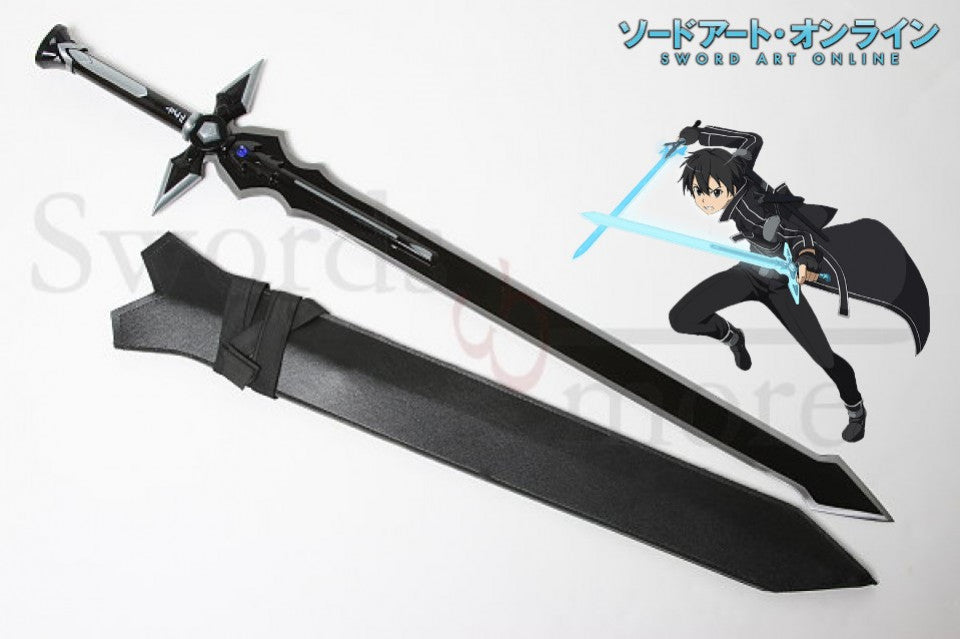 Metal Sword - Sword Art Online Kirito Kirigaya Dark Repulser Sword Leather Sheath 495B