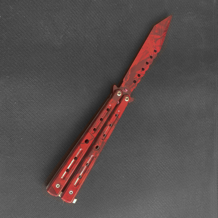 SQUARE HEAD BUTTERFLY KNIFE (Blunt Blade - Non sharp).